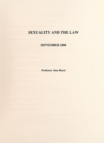 Cover for Sexuality and the law