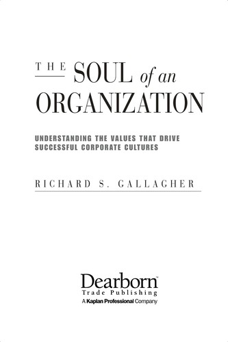 Cover for The soul of an organization