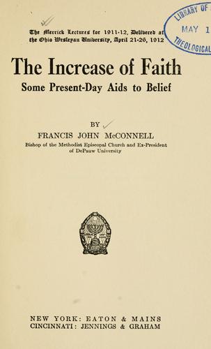 Cover for The increase of faith