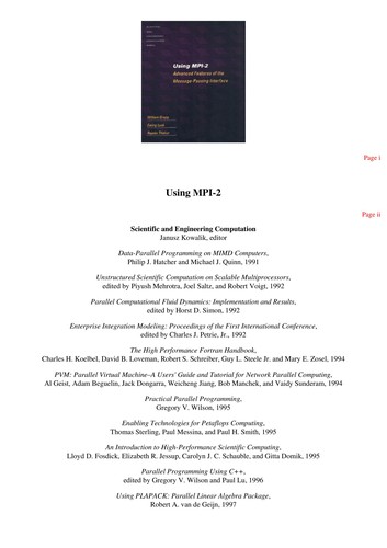 Cover for Using MPI-2