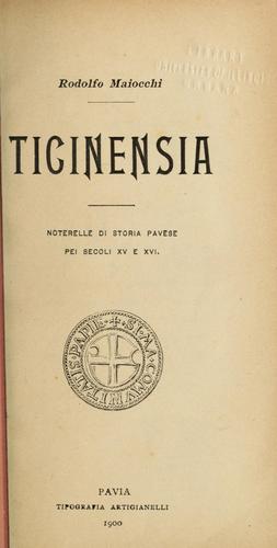Cover for Ticinensia