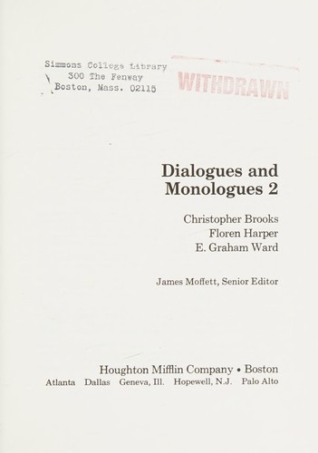 Cover for Dialogues and Monologues 2