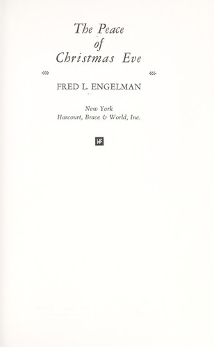 Cover for The peace of Christmas Eve. --