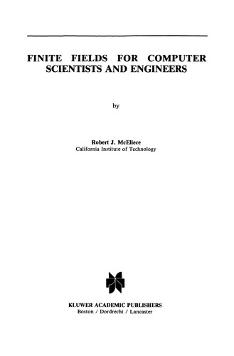 Cover for Finite Fields for Computer Scientists and Engineers