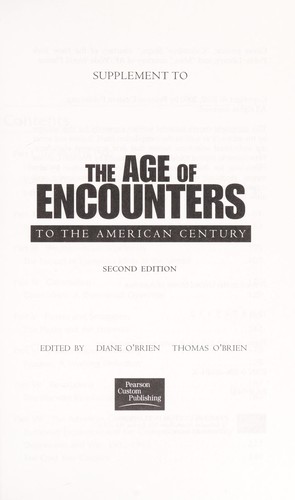 Cover for Supplement to the Age of Encounters to the American Century
