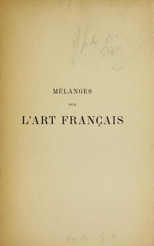 Cover for Me langes sur l'art franc ʹais