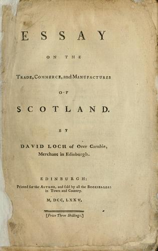 Cover for Essay on the trade, commerce, and manufactures of Scotland.