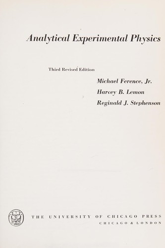 Cover for Analytical experimental physics