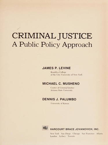 Cover for Criminal justice