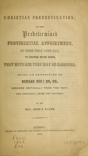 Cover for Christian predestination