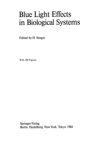 Cover for Blue Light Effects in Biological Systems