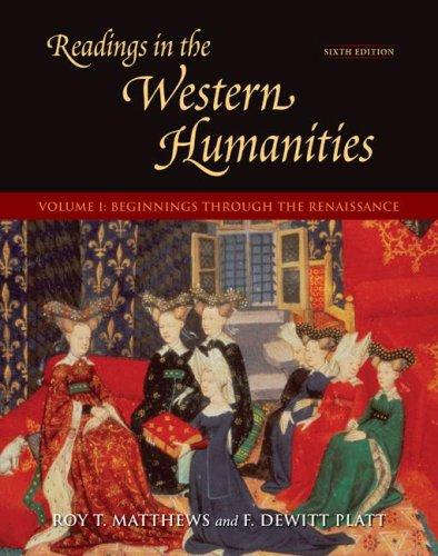 Cover for Readings in the Western Humanities, Volume 1