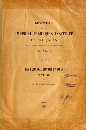 Cover for Some littoral diatoms of Japan