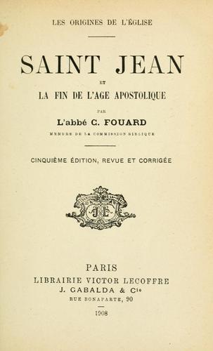 Cover for Saint Jean et la fin de l'age apostolique.