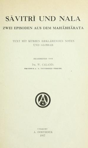 Cover for Savitri und Nala, zwei Episoden aus dem Mahabharata.
