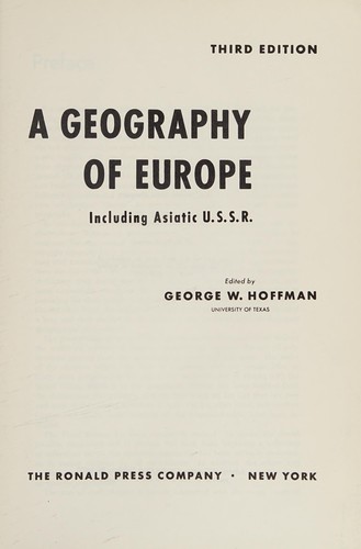Cover for A geography of Europe