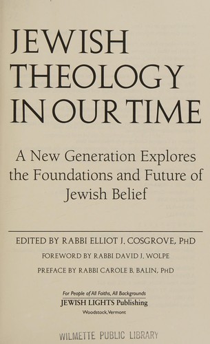 Cover for Jewish theology in our time