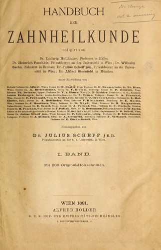 Cover for Handbuch der zahnheilkunde