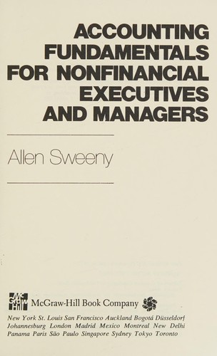 Cover for Accounting fundamentals for nonfinancial executives and managers