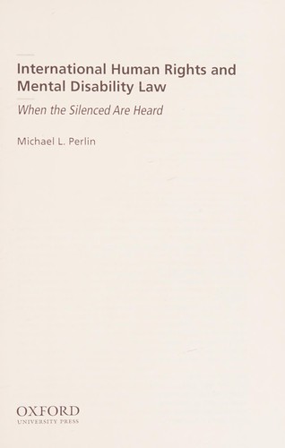 Cover for International human rights and mental disability law