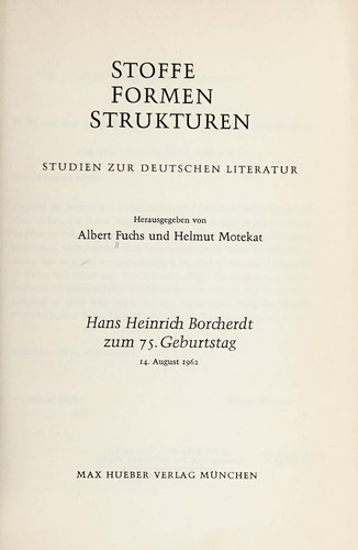 Cover for Stoffe, Formen, Strukturen