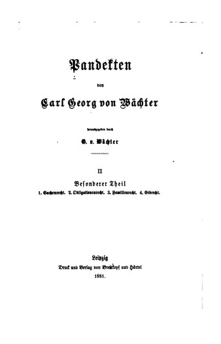 Cover for Pandekten