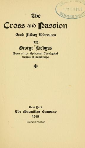 Cover for The cross and passion