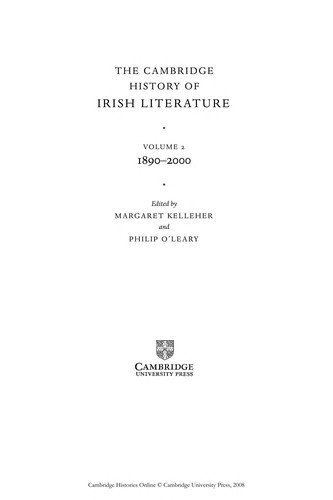 Cover for Cambridge History of Irish Literature