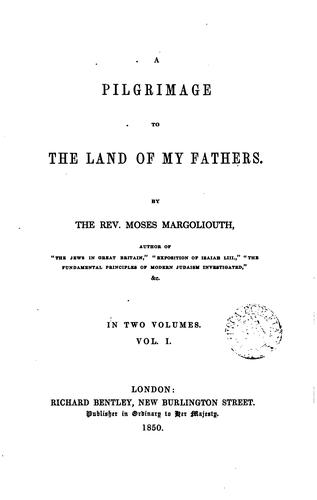 Cover for A pilgrimage to the land of my fathers.
