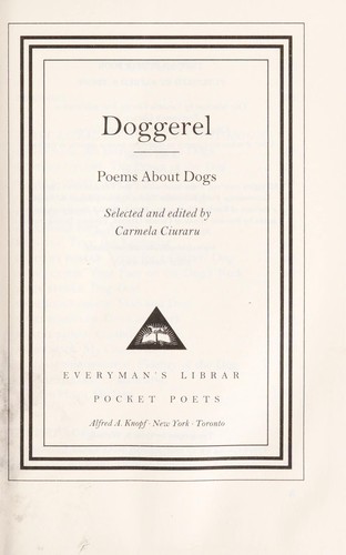 Cover for Dog poems.