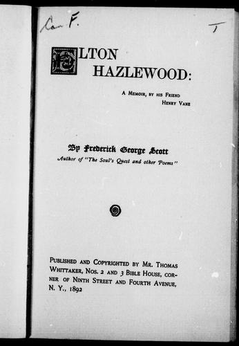 Cover for Elton Hazlewood