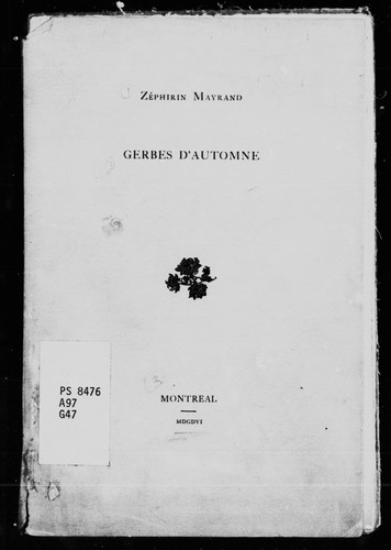 Cover for Gerbes d'automne