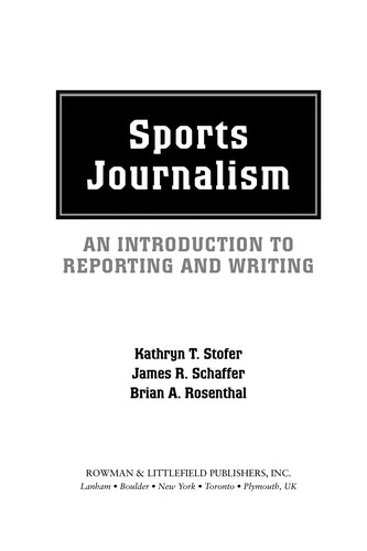 Cover for Sports journalism