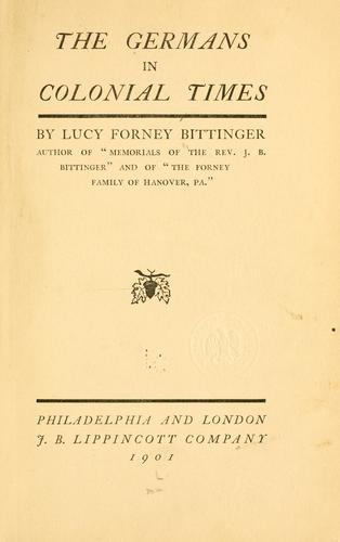 Cover for The Germans in colonial times