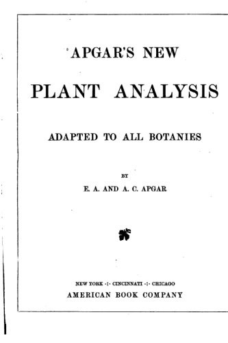 Cover for Apgar's New Plant Analysis, Adapted to All Botanies