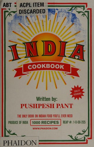 Cover for India cookbook