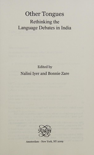 Cover for Other Tongues