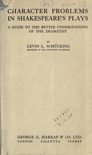 Cover for Character problems in Shakespeare's plays