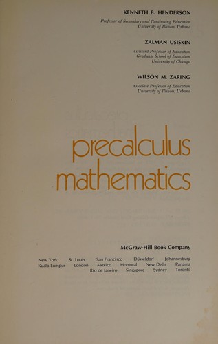 Cover for Precalculus mathematics
