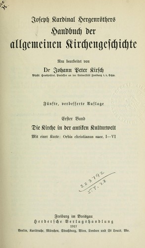 Cover for Handbuch der allgemeinen Kirchengeschichte