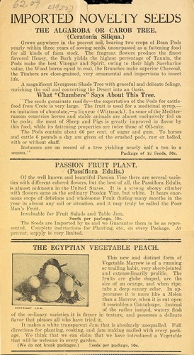 Cover for Imported novelty seeds