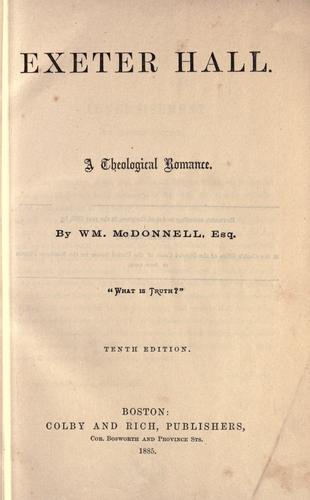 Cover for Exeter hall.