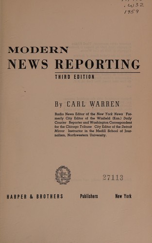 Cover for Modern news reporting.