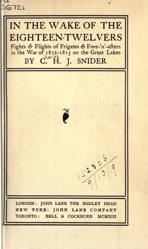 Cover for In the wake of the eighteen-twelvers