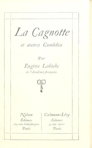Cover for cagnotte, et autres comédies.