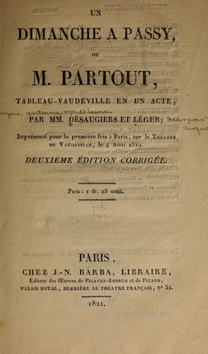 Cover for Un dimanche à Passy