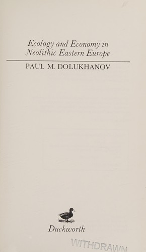 Cover for Ecology and economy in neolithic Eastern Europe