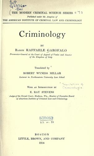 Cover for Criminology