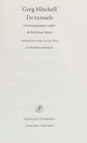 Cover for De tunnels