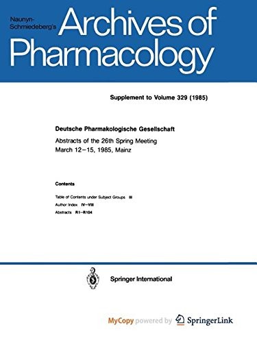 Cover for Deutsche Pharmakologische Gesellschaft